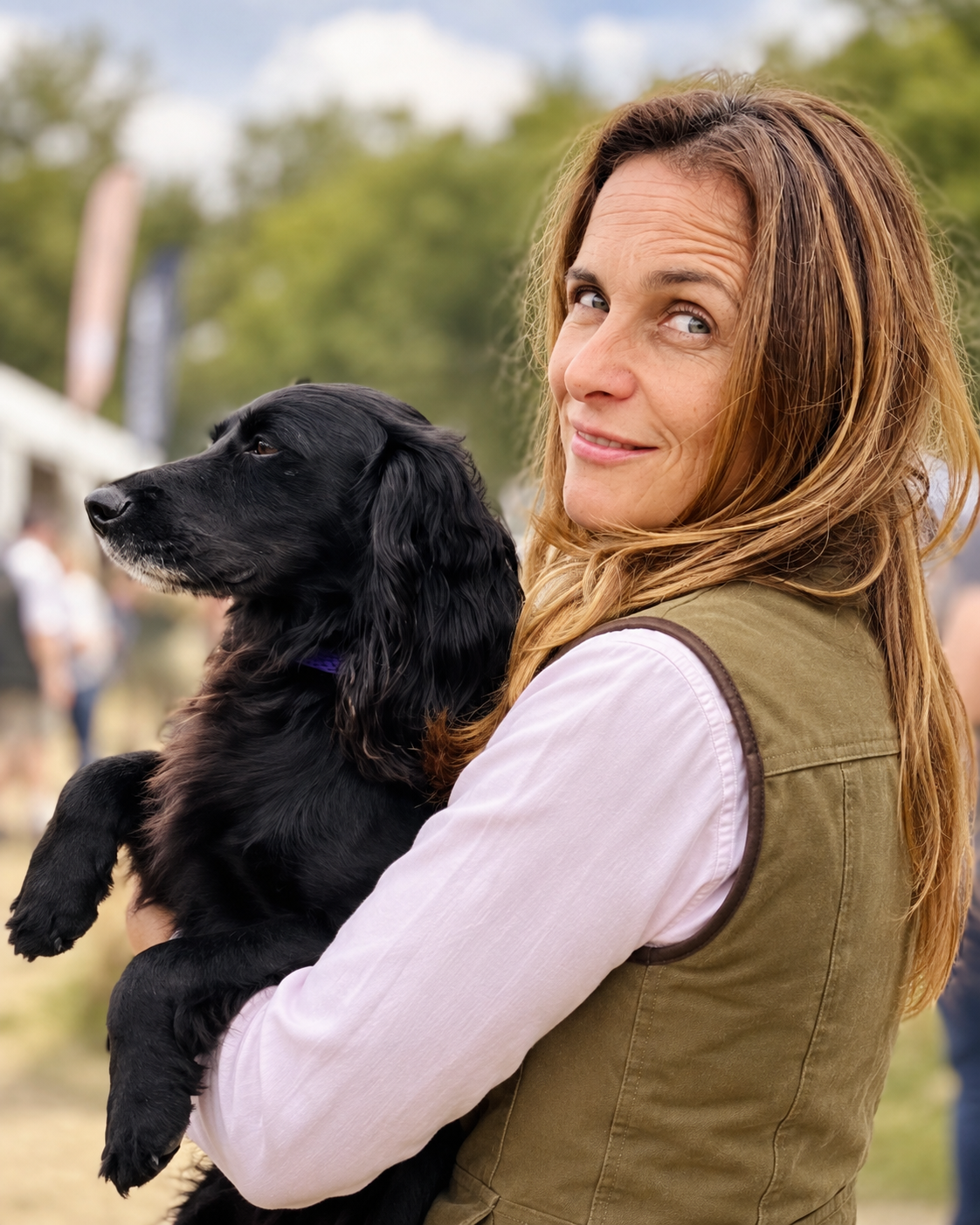 Sonia Lévy et un Working Cocker anglais